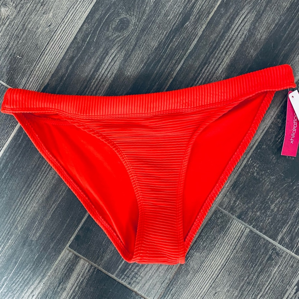 Xhilaration Red Rib Cheeky Bottom Large - Picture 4 of 7